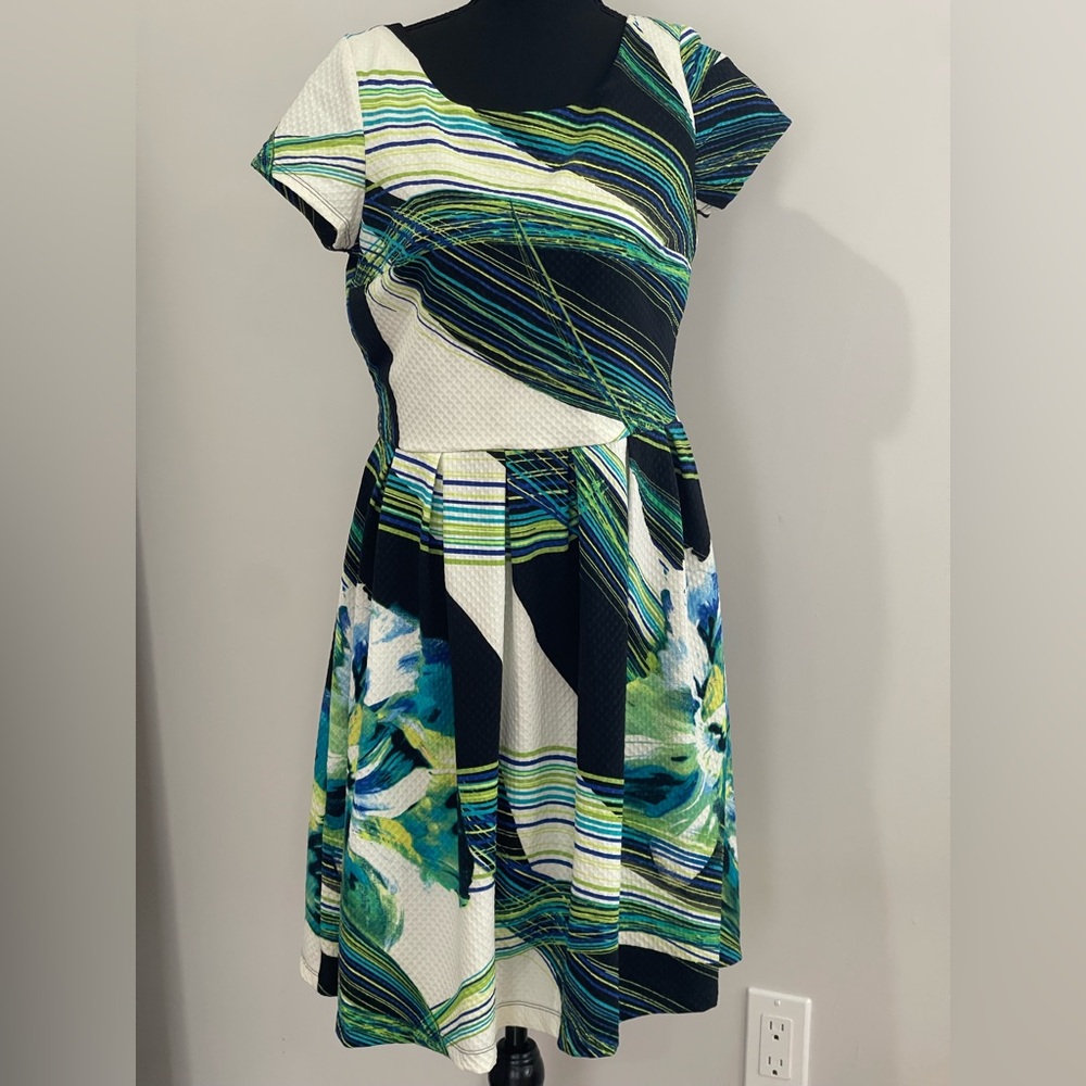 Db‎ 8 Multicolor Striped Patterned Women's Knee Length Dress 470